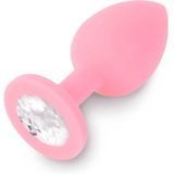 Roze Buttplug met Siersteen - Small
