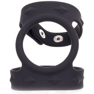 Siliconen Bal en Penis Ring - Zwart