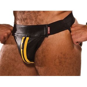 Colt Leren Jockstrap - Zwart-Geel