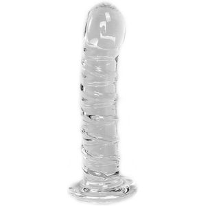 Glazen Dildo Transparant Penis Swirl