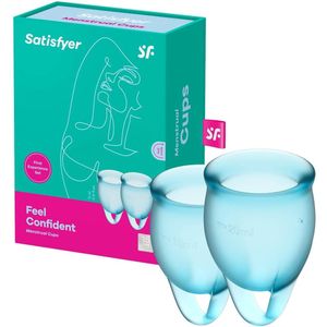 Satisfyer - Feel Confident Menstruatie Cup Set Lichtblauw