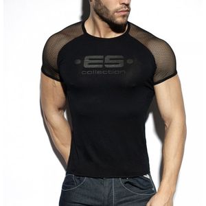 ES Collection Ranglan Mesh T-Shirt - Zwart