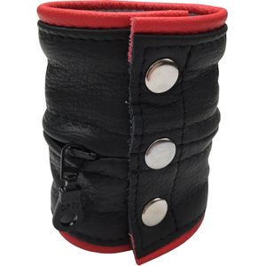 Leren Armband met Geïntegreerde Portefeuille - Rood