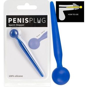 Blauwe Penisplug met Sperma Stopper