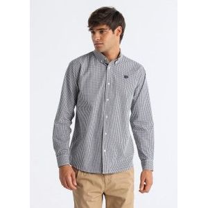 Bendorffvoor mannen. 840915605 Vichy marine overhemd (S), Casual, Katoen, Lange mouwen, Marineblauw