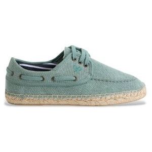 Silbonvoor mannen. 131017 Groen nautisch bedekte espadrille (43), Stof, Plat, Veters, Casual