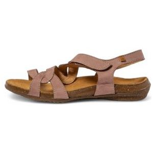 El Naturalistavoor vrouwen. 250791280005_008 Leren sandalen N5079 Wakataua roodbruin (36), Leer, Plat, Klittenband, Casual