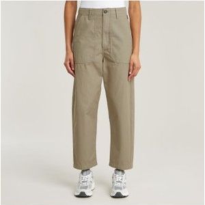G-Starvoor vrouwen. D26148-D385-H037 Pilot Cropped broek groen (25), Casual, Biologisch katoen, Duurzaam