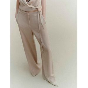 Marellavoor vrouwen. 2523136061200 Beige satijnen broek (36), Casual, Polyester