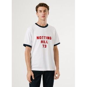 Pepe Jeansvoor mannen. PM5010108 Notting Hill T-shirt wit (L), Casual, Katoen, Korte mouwen