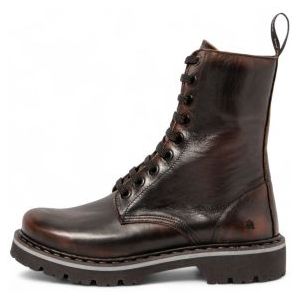 Artunisex - 1167 - Leren Enkellaarsjes - Granaatappel - Plat - Ritssluiting