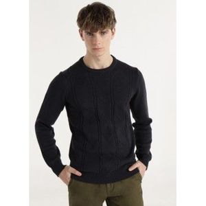 Bendorffvoor mannen. 870685577 Beige gevlochten trui (S), Casual, Katoen