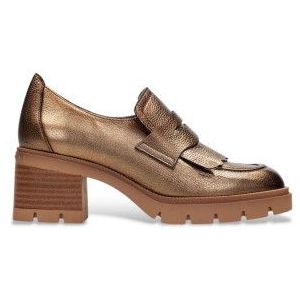 Hispanitas - HI243610 - Leren Schoenen - Brons - Mocassins met Blokhak 5 cm