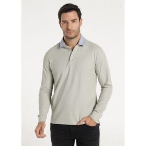 Victorio & Lucchino, V&Lvoor mannen. 630507277 Polokraag Contrastgroen (M), Casual, Katoen, Lange mouwen