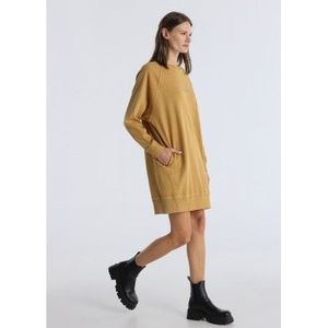 Lois Jeansvoor vrouwen. 448642873 Julene Hegoa mosterd jurk (XS), Casual, Katoen, Lange mouwen