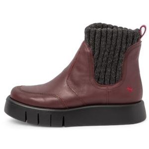 Artvoor vrouwen. 1134811PD003_008 Leren enkellaarsjes 1348 bordeaux (36), Leer, Plat, 3 tot 5 cm, Geen, Casual