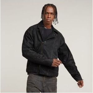 G-Starvoor mannen. D25262-D490-G950 Denim bikerjas zwart (L), Casual, Biologisch katoen, Duurzaam