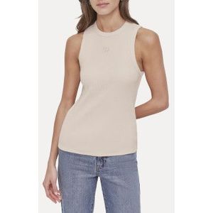 DKNYvoor vrouwen. DJ5T1413 Beige zwemmer T-shirt (M), Casual, Katoen, Mouwloos / spaghettibandjes