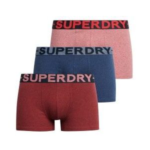 Superdryvoor mannen. M3110450A Pack 3 Biologisch katoenen boxershorts kastanjebruin, blauw (S), Homewear, Granaatappel, Duurzaam