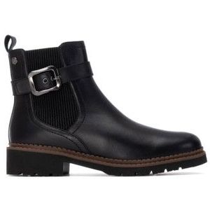Carmelavoor vrouwen. 16249102-NEGRO Leren enkellaarsjes 162491 zwart (37), Leer, 1 tot 3 cm, Ritssluiting, Casual