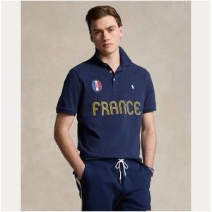 Polo Ralph Laurenvoor mannen. 710944667001 Klassieke pasvorm polo Frankrijk blauw (XL), Casual, Katoen, Korte mouwen