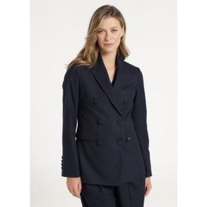 Victorio & Lucchino, V&Lvoor vrouwen. 370138198 Marine krijtstreep blazer (XS), Casual, Klassiek, Polyester, Marineblauw