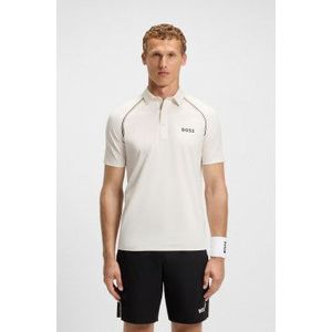 BOSSvoor mannen. 50543333 Polo Patteo TOC wit (M), Casual, Sportief, Polyester, Lange mouwen