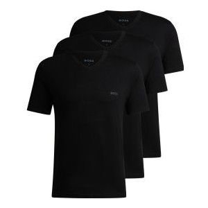 BOSSvoor mannen. 50495255 Set van 3 Experien T-shirts zwart (L), Homewear, Katoen, Korte mouwen