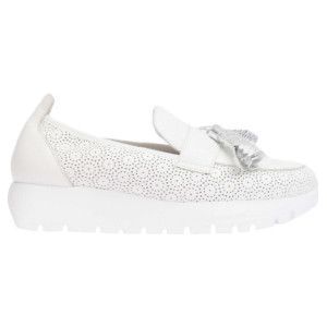 Wondersvoor vrouwen. A-2445_5322_6361 Leren mocassins Materia wit (39), Leer, 3 tot 5 cm, Geen, Casual