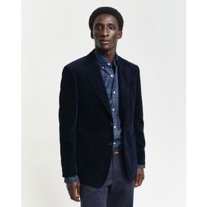 Gantvoor mannen. 7706315 Jas Slim Fit Corduroy marine (48), Casual, Feest, Katoen, Klassiek, Marineblauw