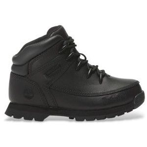 Timberlandunisex voor kinderen. TB0A13DP0011 Euro Sprint Zwarte halfhoge leren laarzen (34), Leer, Plat, Veters, Casual, Duurzaam, kinderkle