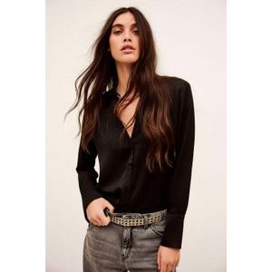 BA&SHvoor vrouwen. 1H25ITSE Itsey overhemd zwart (34), Casual, Lange mouwen, Gerecycled polyester