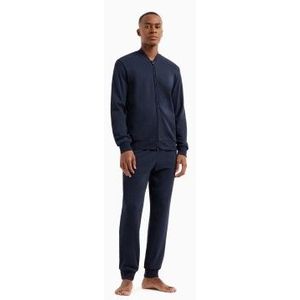 Emporio Armanivoor mannen. EM001385_AF10781 Trainingspak met sweater met rits in Basic fleece Basic marine (S), Homewear, Katoen, Lange mouw