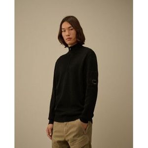 C.P. Companyvoor mannen. 19CMKN201A006595A Trui met halve rits en Re-Wool lenzen zwart (L), Casual, Wol