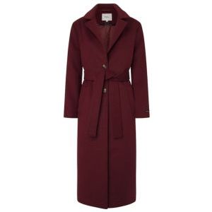 Pepe Jeansvoor vrouwen. PL402479 Kastanjebruine mantel (L), Casual, Granaatappel, Wol