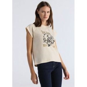 Lois Jeansvoor vrouwen. 423363454 Mindy Sakura beige T-shirt (XS), Casual, Katoen