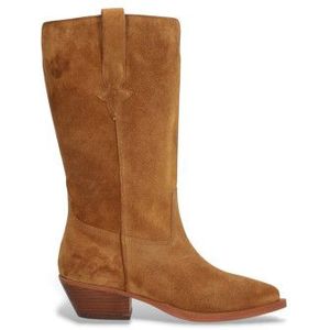 Alpevoor vrouwen. 554611 Bruine leren westernlaarzen (35), Leer, 1 tot 3 cm, Ritssluiting, Casual