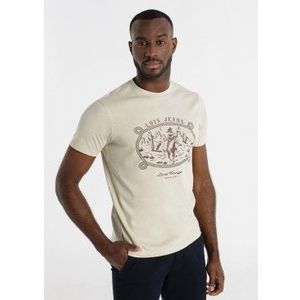 Lois Jeansvoor mannen. 158272838 Barroque Clarel beige T-shirt (S), Casual, Katoen, Korte mouwen