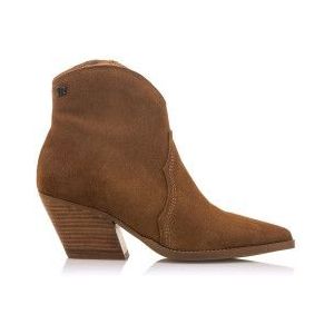 Mustangvoor vrouwen. 59743 Missouri beige lederen enkellaarsjes -Hoogte hak 5cm (40), Leer, 3 tot 5 cm, Ritssluiting, Casual