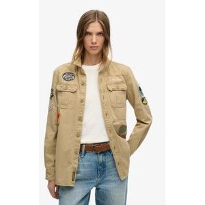 Superdryvoor vrouwen. W4010437A Beige scoutshirt (S), Casual, Katoen, Lange mouwen