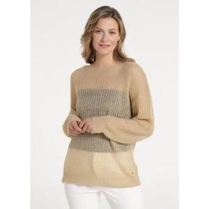 Victorio & Lucchino, V&Lvoor vrouwen. 350228189 Trui van gouden lurex beige (XS), Casual, Acryl, Korte mouwen