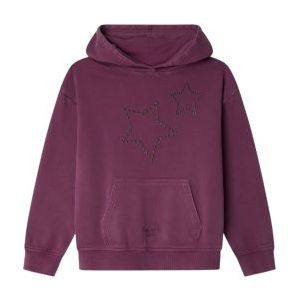 Pepe Jeans - Alicia - Sweatshirt - Paars - 8 Jaar - Lange Relaxte Hoodie