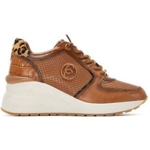 Carmelavoor vrouwen. 16244403-CAMEL Leren sportschoenen 162444 bruin (37), Leer, 3 tot 5 cm, Veters, Casual