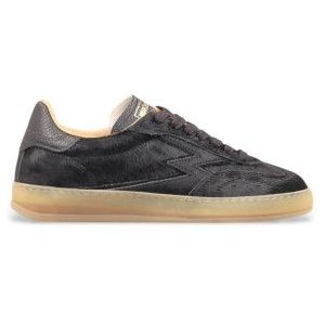 MOA Conceptvoor vrouwen. CL145 Leren Club Sneakers zwart (36), Leer, Plat, Veters, Casual