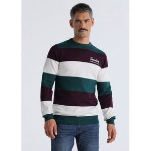 Six Valvesvoor mannen. 570441658 Trui met meerkleurige streepjesprint (S), Casual, Veelkleurig, Viscose