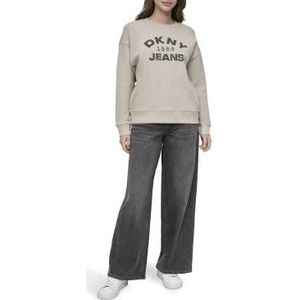 DKNYvoor vrouwen. DJ5T1522 Sweater 1989 beige (S), Casual, Katoen