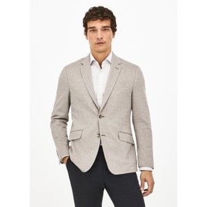Hackett Londonvoor mannen. HM443079 Hbone breien (38/32), Beige, Casual, Feest, Katoen, Klassiek