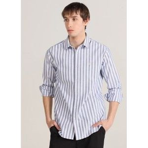 Bendorffvoor mannen. 840335231 Oxford overhemd lange mouw blauw (S), Casual, Katoen, Klassiek, Lange mouwen