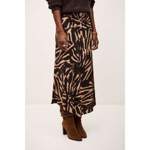 BA&SHvoor vrouwen. 1H25ZOYA Bruine Zoya rok (34), Casual, Dierenprint, Viscose