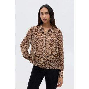 Rixovoor vrouwen. 030.00441.425.06931 Blake bruin overhemd (XS), Casual, Dierenprint, Viscose, Lange mouwen